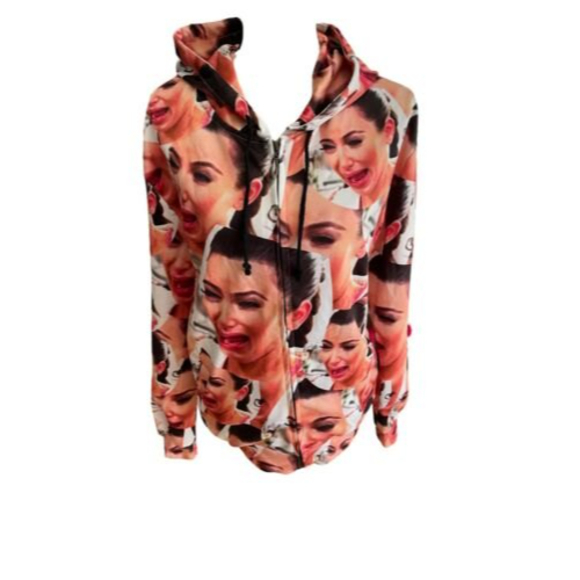 Kim Kardashian Crying Face Zip Up JacketKUWTK SKIMS MEMES 2012 Episode